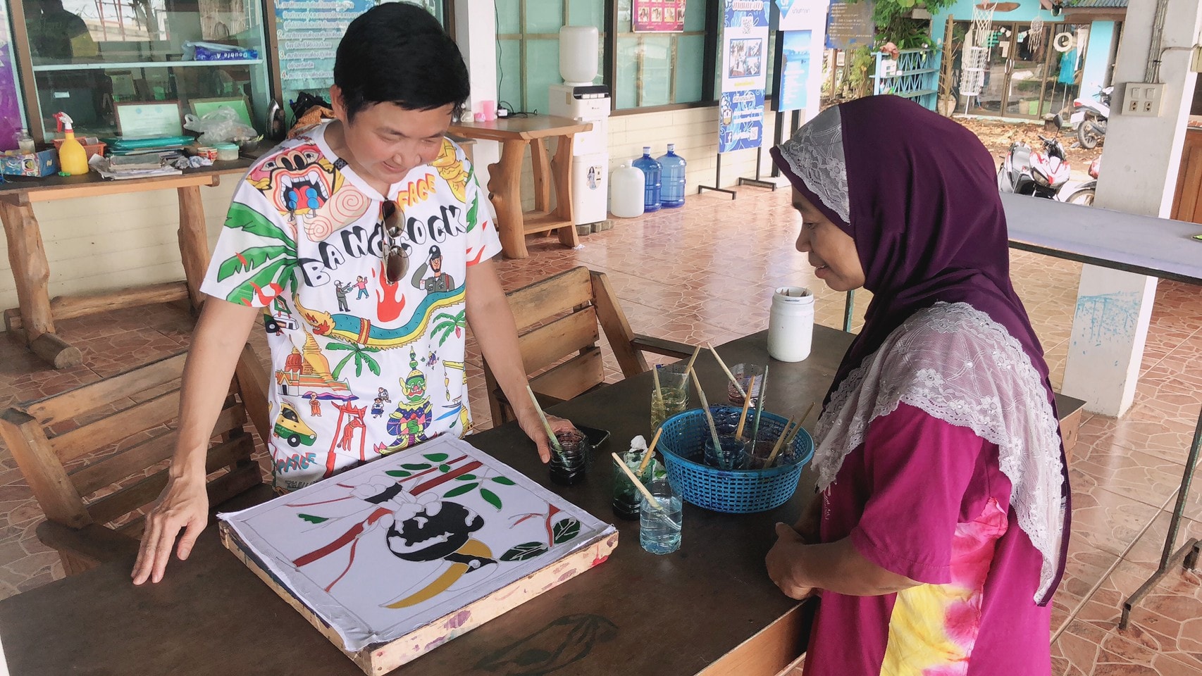 Hornbill Batik Cloth at Khao Yao Noi